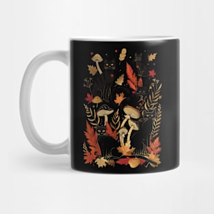 Cat Mushroom Delights Whiskers and Chanterelles Mug